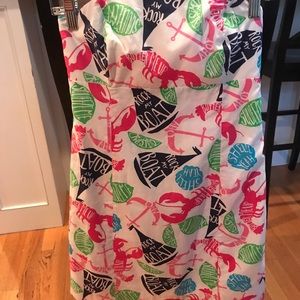Strapless Lilly Pulitzer dress.